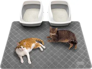 Conlun Cat Litter Mat 47" x 35" Non-Slip PVC Grid Mesh with Scatter Control & Urine Waterproof Soft on Kitty’s Paws #springtok Trapping Clean Tray