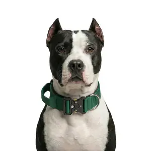 Heavy Duty Anti-Pull Dog Collar with Control Handle, Premium Metal Buckle Pet Walking Gear for Large Breeds Bully Pitbull