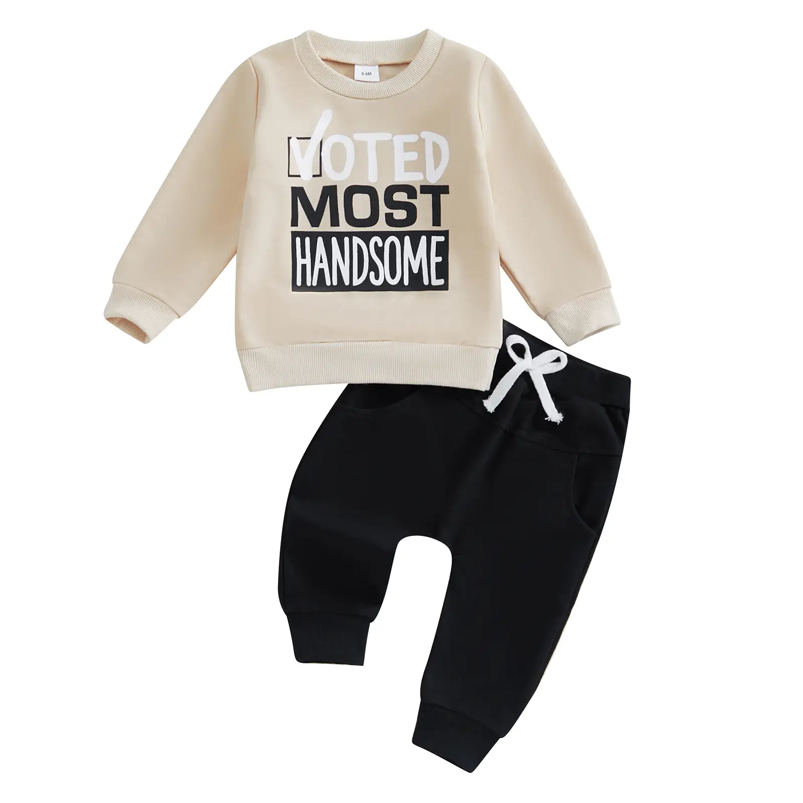 Toddler Baby Boy Fall Winter Clothes Mamas Little Boy Outfit Funny Letter Long Sleeve Sweatshirts and Jogger Pants Set
