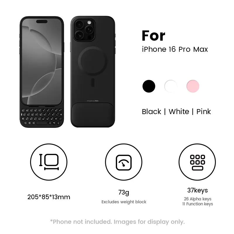 Akko MetaKey Keyboard for Phone 16 Pro Max Maximize Screen Space Keyboard Case for Accurate Typing,