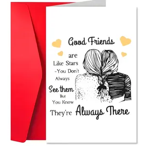 1/3/7pcs   Heartwarming Friendship Greeting Card, Good Friends are Like Stars You Don't Always See Them But You Know They're Always There, Cute Birthday Thank You Gift for Best Friend, BFF, Soul Sister, Perfect for Mother's Day, Anniversary