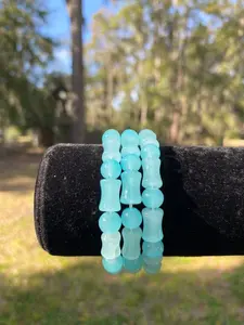 Blue Wishbone Beaded Bracelet 1pc - No Additional Attributes Provided