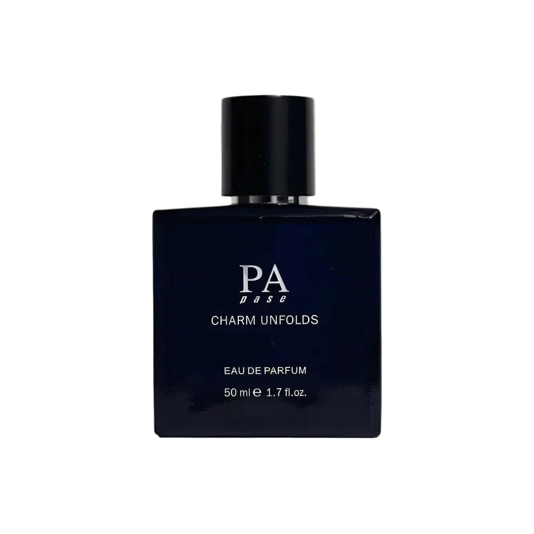 PA Pase Charm Unfolds Eau de Parfum Woody Fougere Scent Citrus Mint Top Spicy Floral Middle Warm Sandalwood Base Long Lasting Men's Cologne 50ml 1.7oz