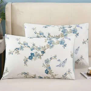 and Birds Print Pillow Covers Bed Pillowcases Envelope Closure End Pillow Encasement (,Color-14)