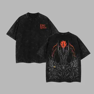 Lord Sauron Lord of the rings Retro Unisex Acid Washed Hoodie,T-shirt, Movie  Clothes Cotton designer shirts Movie Shirt, graphic tees, men gifts, ,Graphic Streetwear T-shirt Crew Neck Graphic T-Shirt