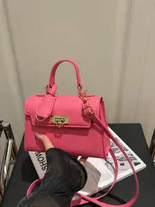 Women's New Solid Color Fashion Vintage Handbag Shoulder Purse, Adjustable Shoulder Strap Crossbody Bag, Metal Lock Buckle, Suitable for Young Women, Pu Tote Satchel, Crossbody Shoulder Purses