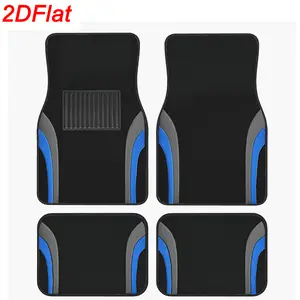 4pcs Blue Edge Car Mats, Absorbent & Non-Slip, Washable Polyester Material, Perfect Gift for Men Women, Ideal for Cars Trucks Suvs