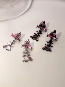 Silver Color Sweet Cool Butterfly Knot Earrings, Cute Crystal Dangle Earrings, Unique Design Ear Jewelry for Women, High Quality Earrings