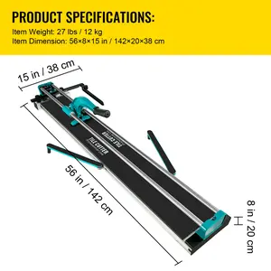 VEVOR 1200MM Tile Cutting Machine, High-Precision Manual Ceramic Floor Tile Cutting Machine, 48inch Precision Cutting Machine
