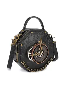 Punk Style Handbag with Gear and Clock Details, Trendy Shoulder Bag for Daily Use, Perfect for Shopping and Theme Parties, Fashion Crossbody Handbag