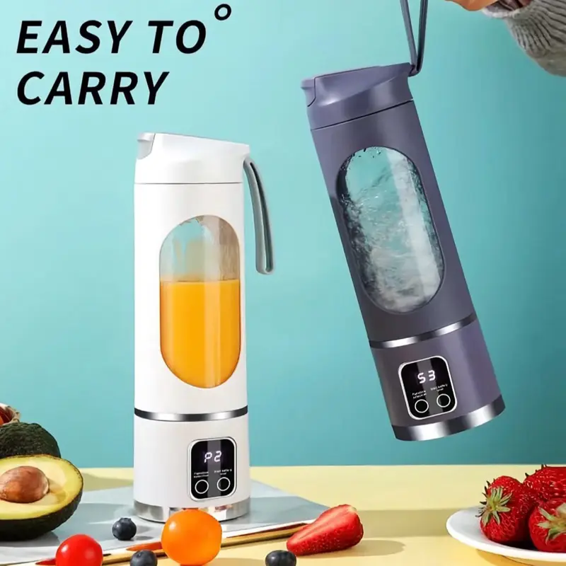 with Smart LED Display – 2026 Upgraded 450ml USB Rechargeable Personal Blender for Shakes & Smoothies, Cordless, Leakproof, Perfect for Travel, Gym & Office