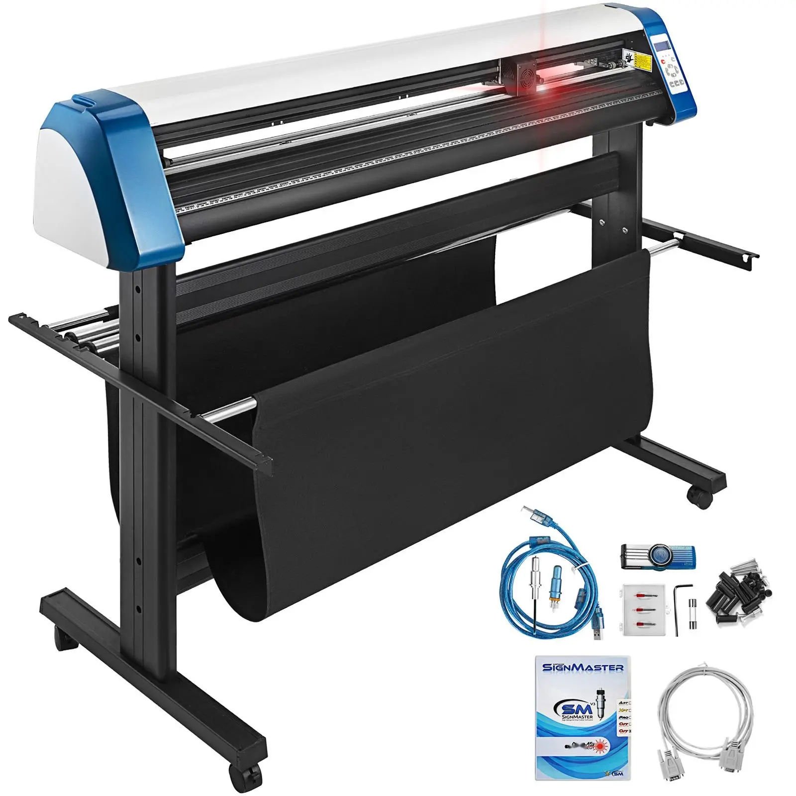 53-Inch Vinyl Cutter Machine With Floor Stand - Semi-Automatic DIY Sign Cutting and Printer Cutter, Manual Positioning, Large Format Vinyl Cutter Compatible with SignMaster Software