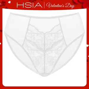 HSIA Floral Soft Lace Comfortable Mesh High-Rise Mid-Rise Bikini Brief Underwear