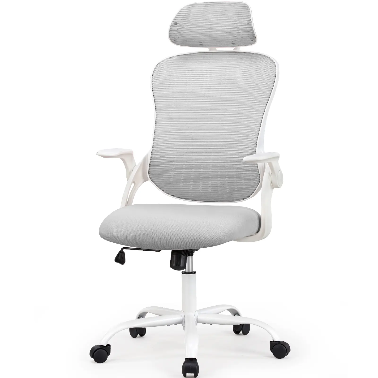 High-Back Mesh Rolling Work Task Chairs with Wheels and Adjustable Headrests, Comfy Lumbar Support, Armrest for Bedroom, Gaming Office Ergonomic