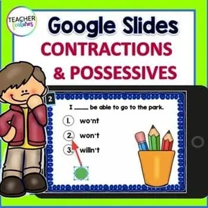 Contractions & Possessives for 2nd Grade | Google Slides Grammar Activities