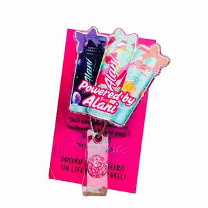 Energy Drink Glitter Badge Reel - Custest Nurse ID Clip Gifts for Nurse/Teacher/Co-worker