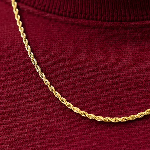 GLD Rope Chain in Yellow Gold 2mm | 18k Plated Available in 16 30" Lengths Lifetime Guarantee