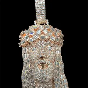 Jesus Rose Gold .925 Silver 10ctw VVS D Color Moissanite