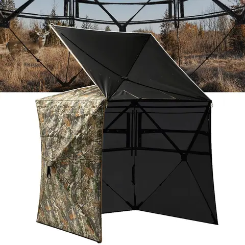 TIDEWE Hunting Blind See Through with Carrying Bag, 2-3 Person Pop Up Ground Blinds 270 Degree, Portable Resilient Hunting Tent for Deer & Turkey Hunting Camouflage Sliding Windows #Dealsforyoudays
