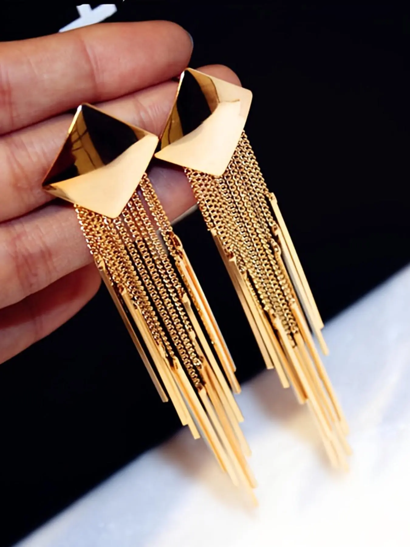 Fashionable Tassel Design Dangling Earrings, Elegant Stylish Jewelry for Women, Unique Design Earrings, Trendy All-match & Exquisite Jewelry for Birthday Gift, High Quality Earrings