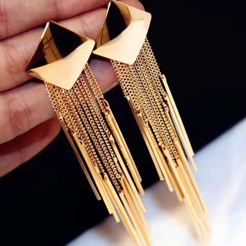 Fashionable Tassel Design Dangling Earrings, Elegant Stylish Jewelry for Women, Unique Design Earrings, Trendy All-match & Exquisite Jewelry for Birthday Gift, High Quality Earrings