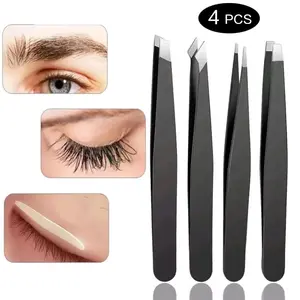 UM Supplies Tweezers | Professional Stainless Steel Tweezers for Eyebrows I Great Precision for Facial Hair, Splinter and Ingrown Hair Removal