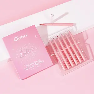 6pcs Lip Liner Pen Set Long-Lasting, Waterproof Sweatproof, Easy Coloring Non-fading Color Rendering Lip Gloss Set Beauty Makeup