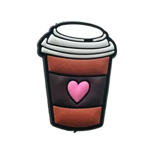Coffee Heart Shoe Charm
