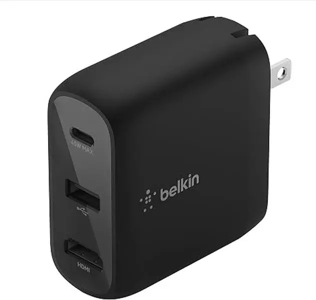 Belkin 45W PD Charger Dock with USB-A, USB-C & HDMI | Combines fast charging with expanded connectivity, ideal for MacBook, laptop, and PC home office and desk setups