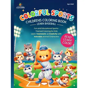 Colorful Sports Children's Coloring Book Learn Baseball: Fun and Educational Sports-Themed Coloring for Kids | Learn Teamwork, and Creativity with ... Characters (Colorful Sports Coloring Books) Hardcover – Large Print, October 4, 2024