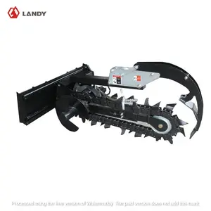 Landy Attachments Skid Steer Trenchers Attachment with Adjustable Depth Control Foot, Universal Mount Plate
