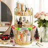 Raybee 360 Rotating Makeup Organizer, Large 2-3 Tier Acrylic Cologne Perfume Holder for Vanity Countertop,Steady Lazy Susan Cosmetics Storage Organizer, Space Saving Fragrance Display Tower for Lipsticks Brushes, Perfect Birthday Christmas Gift for Her