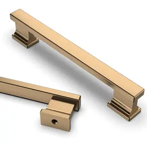 10 Pack 5 Inch(128mm) Champagne Bronze Kitchen Cabinet Handles, Champagne Brass Cabinet Pulls Kitchen Cabinet Hardware for Cupboard Drawer Pulls