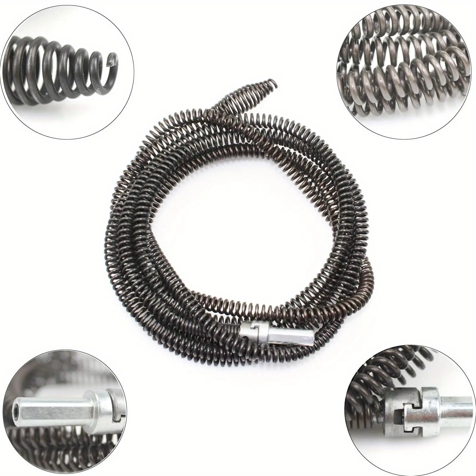 Drain Auger Cable, 1 Count Drain Snake Unclogger with Drill Bit Connector, Flexible Pipe Drill Tube Cleaner for Kitchen, Bathroom and Shower Sinks, Drain Clog Remover