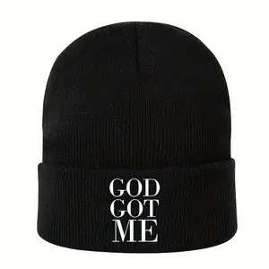 God Got Me Beanie Embroidered Letters Knitted Hat Unisex beanie hat unisex beanie men beanies, Women,