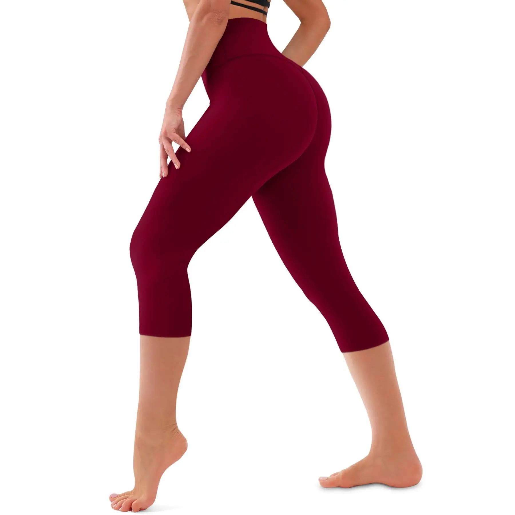 20-capri Pants Wine Red