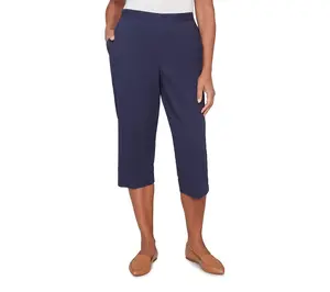 Alfred Dunner Women's Heat Set Side Seam Pocket Capri Pants