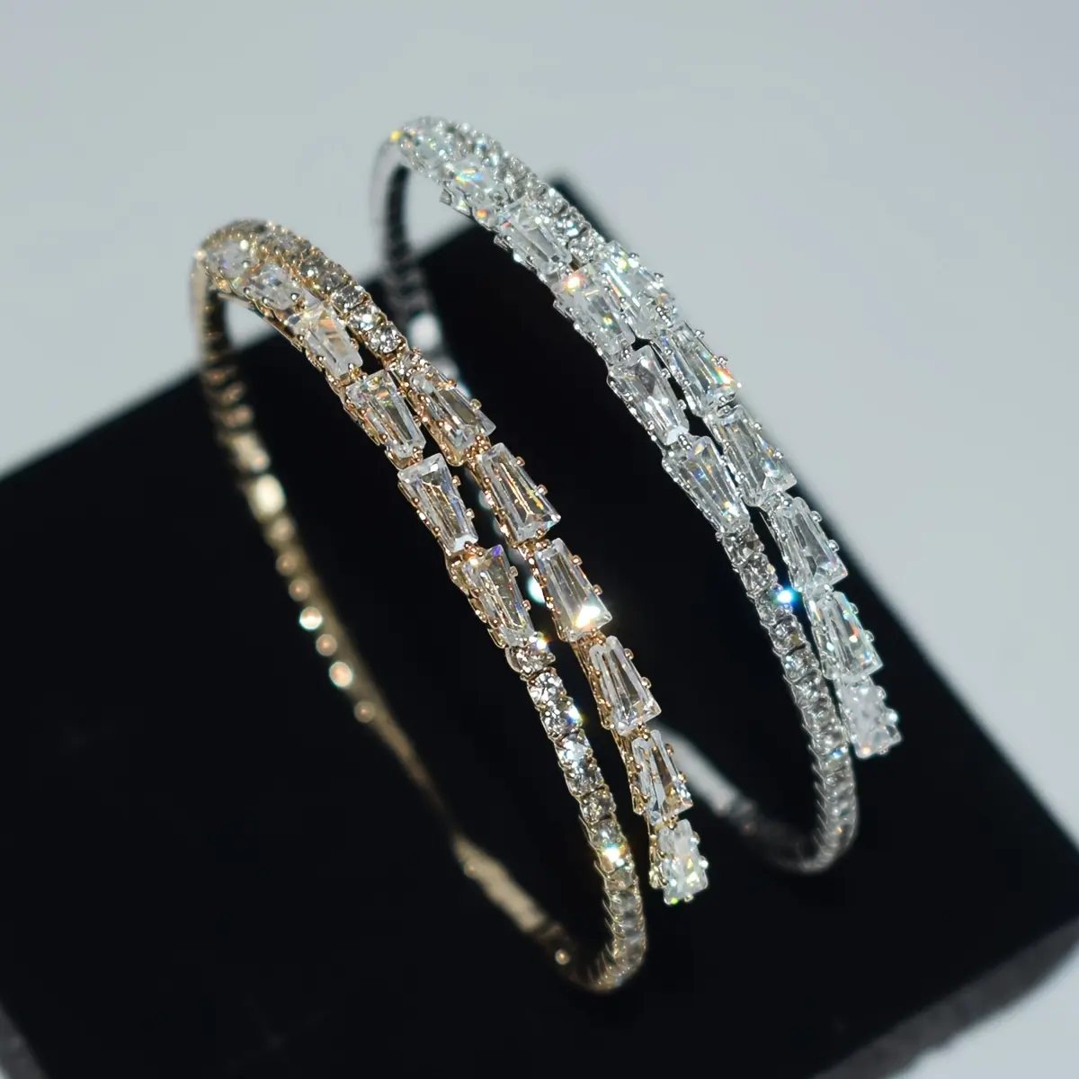 Classic Single Row Bracelet, Silver Plated with Sparkling Cubic Zirconia Gems - Unisex Jewelry for Wedding Wear and Daily Glamour