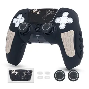 OLYGIVE PS5 Controller Silicone Case, Black Myth:Wukong PS5 Dualsense Controller Skin with Thumb Grips and Wukong Sticker