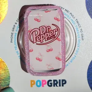 Soda Bows Resin Kindle Grip: Glittery Pink Acrylic Phone Grip