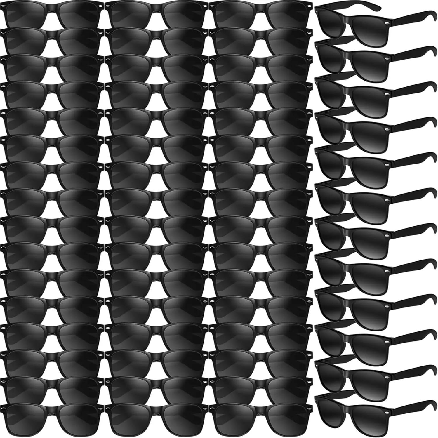 Oleitodh Retro Black Comfortable Polycarbonate Sunglasses Party Favors Pack (40/100/150 PCS) - Sturdy Sun Protection Kids' Accessories, Outdoor Summer Beach Holiday Gift Set, Outdoors