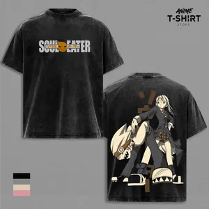 Maka Albarn & Soul Evans - Soul Eater Anime T-Shirt – Vintage Washed Oversized Graphic Hoodie, Heavy Cotton Manga Streetwear Unisex, Gift for Anime Fans