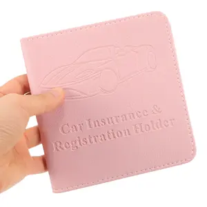 Car Registration & Insurance Card Holder：Auto Glove Box Organizer Document Wallet Leather Manual Folder Vehicle Compartment License Case Truck Accessories for Women Men