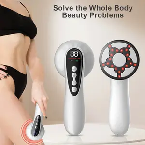 Professional Depsoul Cellulite Massager Body Machine - 3 Modes 10 Levels 4 Heads Pro Max Version with Heating Function RF Technology Red Light Theaphy Radio Frequency Electric Massage Machine for Body Fat-burning Leg Arm Belly Waist Buttocks Back Stretch