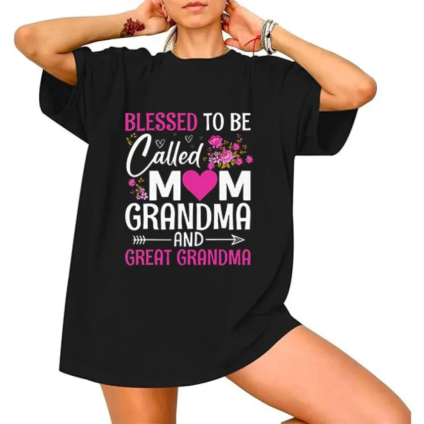 Blessed to Be Called Mom Grandma & Great Grandma T-Shirt - Women's & Men's Retro Graphic Tee