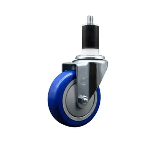 Service Caster Brand Replacement Caster for Ser-Ware Caster 4B-0050 - Swivel Expanding Stem Caster with 4 Inch Blue Polyurethane Wheel and 1-1/2 Inch Stem - Light Duty Replacement Caster