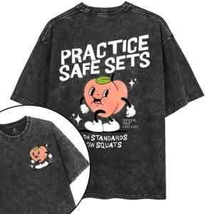 Practice Safe Sets printed Gym Shirt, Retro Vintage Limited Design, Streetwear Oversized Unisex T-shirt, Workout Humor Aesthetic Tee, Gift for Fitness Lovers Gym Girls and Weightlifting Fans