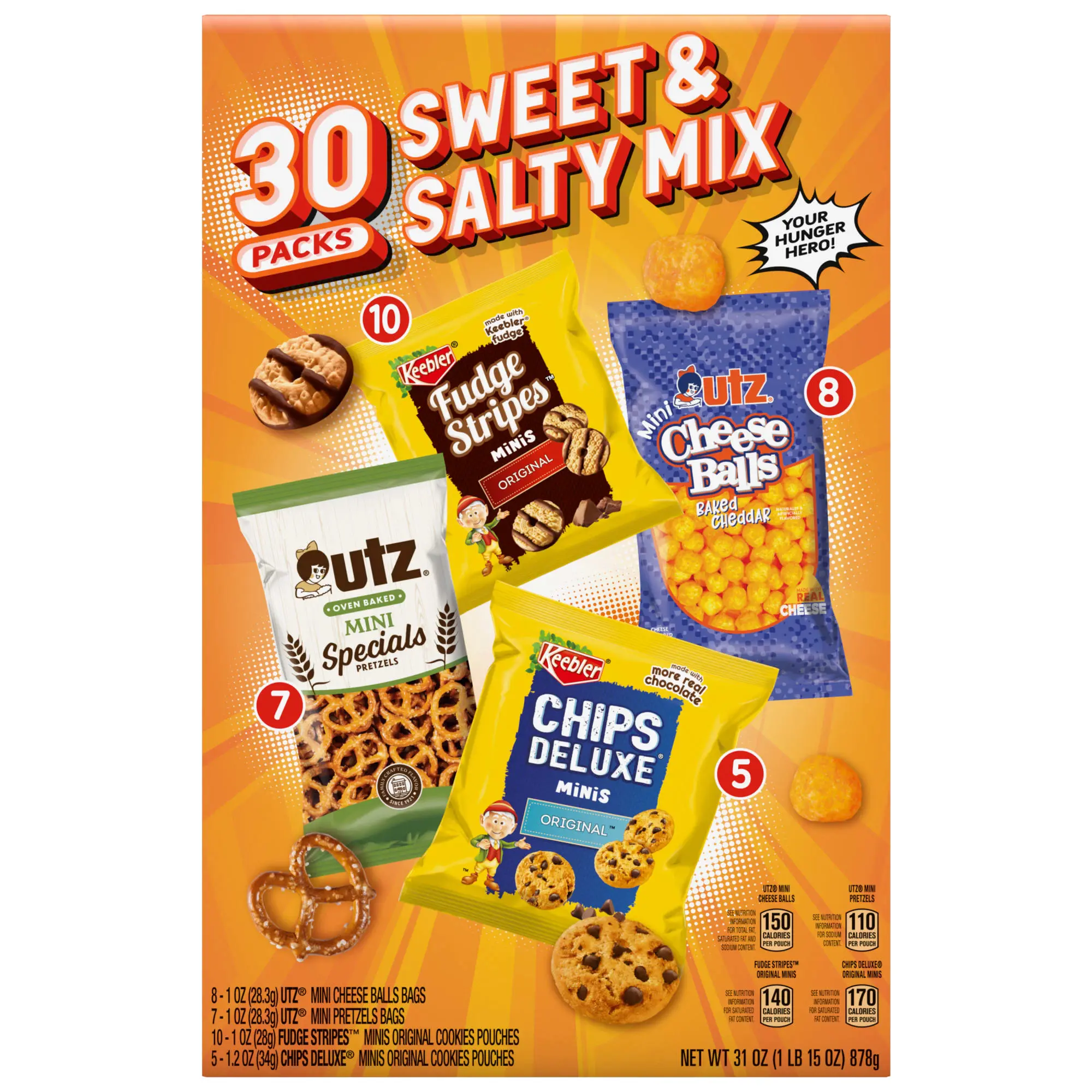 Keebler Sweet & Salty Variety Pack, 30 Count, 31 Ounce