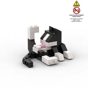 Cow Cat Building Blocks, Kitty Assembly Toy, Small Animal Figurine, Compatible with Lego, Kids' Educational Gift, Unisex, Stacking Building Blocks, Interlocking Building Block