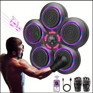 2025 Music Boxing Machine with Boxing Gloves, Smart Bluetooth Boxing Trainer, Boxing Wall Mount Machine for Adults Kids, Electronic Boxing Target Fitness for Home Office Gym